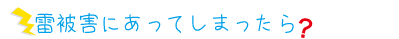 もし雷被害にあってしまったら？