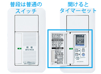 開けるとタイマーセットが可能